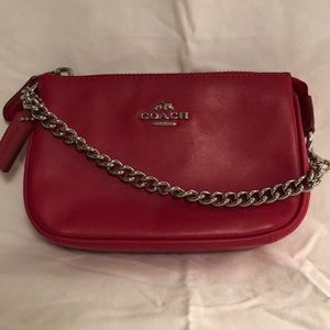 Small Coach clutch red/silver